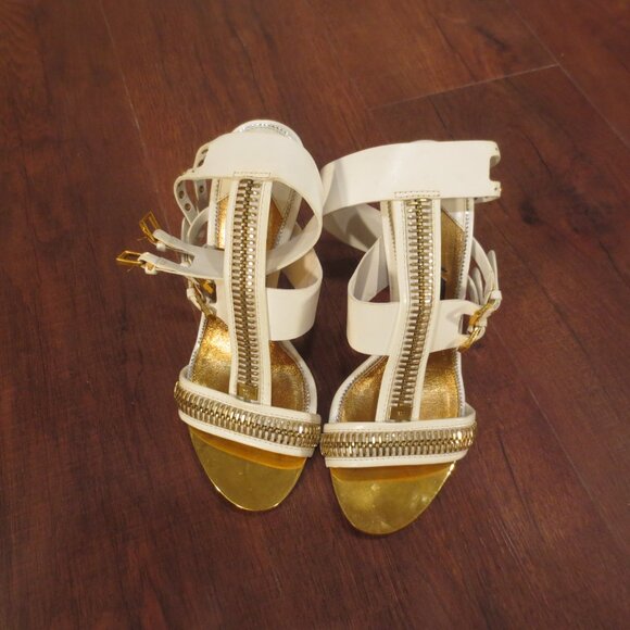 TOM FORD White Zipper Double Ankle Strap High Sandals - Picture 10 of 11